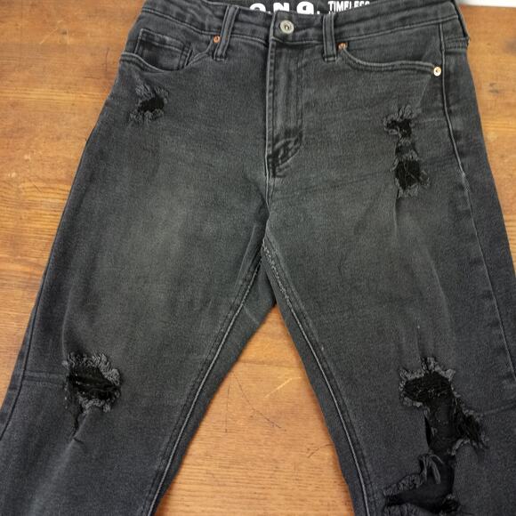 S.O.N.G. High Rise  Distressed Destroyed Straight Leg Jeans  7/28 - Picture 2 of 7